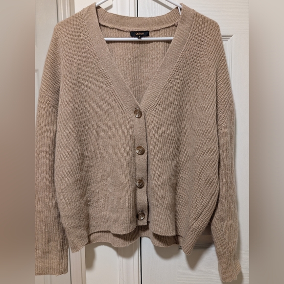 Quince Beige Knit Women's Cardigan - Picture 1 of 7